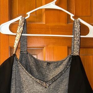 Sequin Strap Gray Top